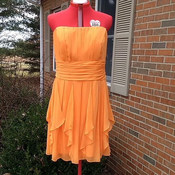 David's Bridal Dresses & Skirts - Davids Sz 16 Tangerine chiffon strapless